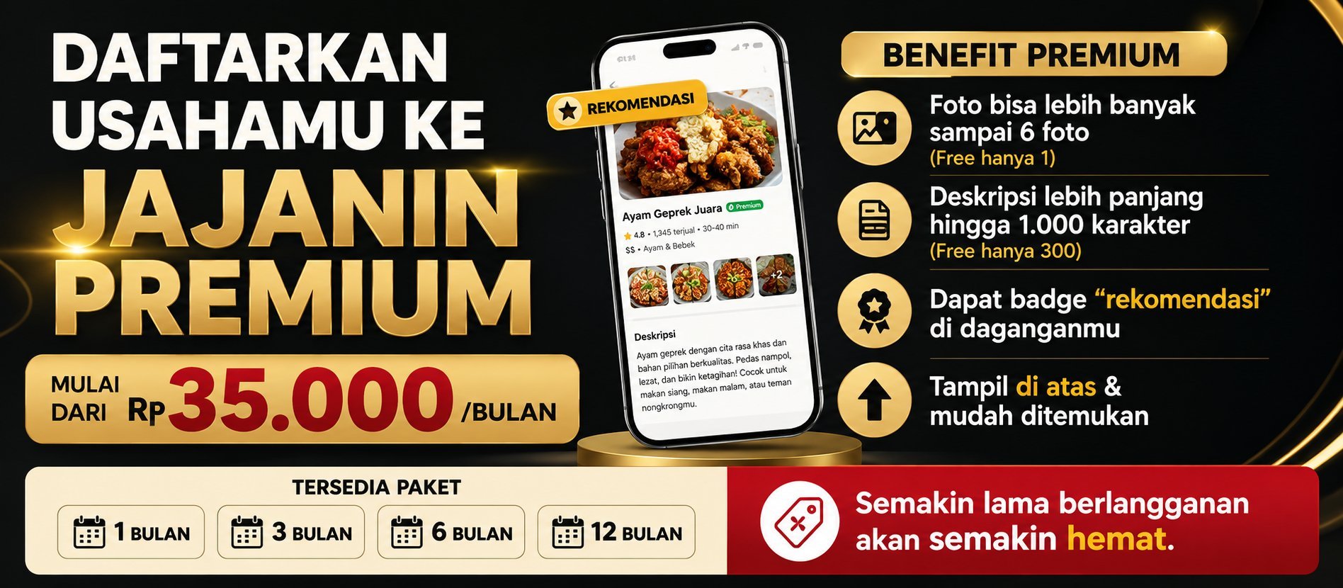 Daftarkan Premium Jajanin