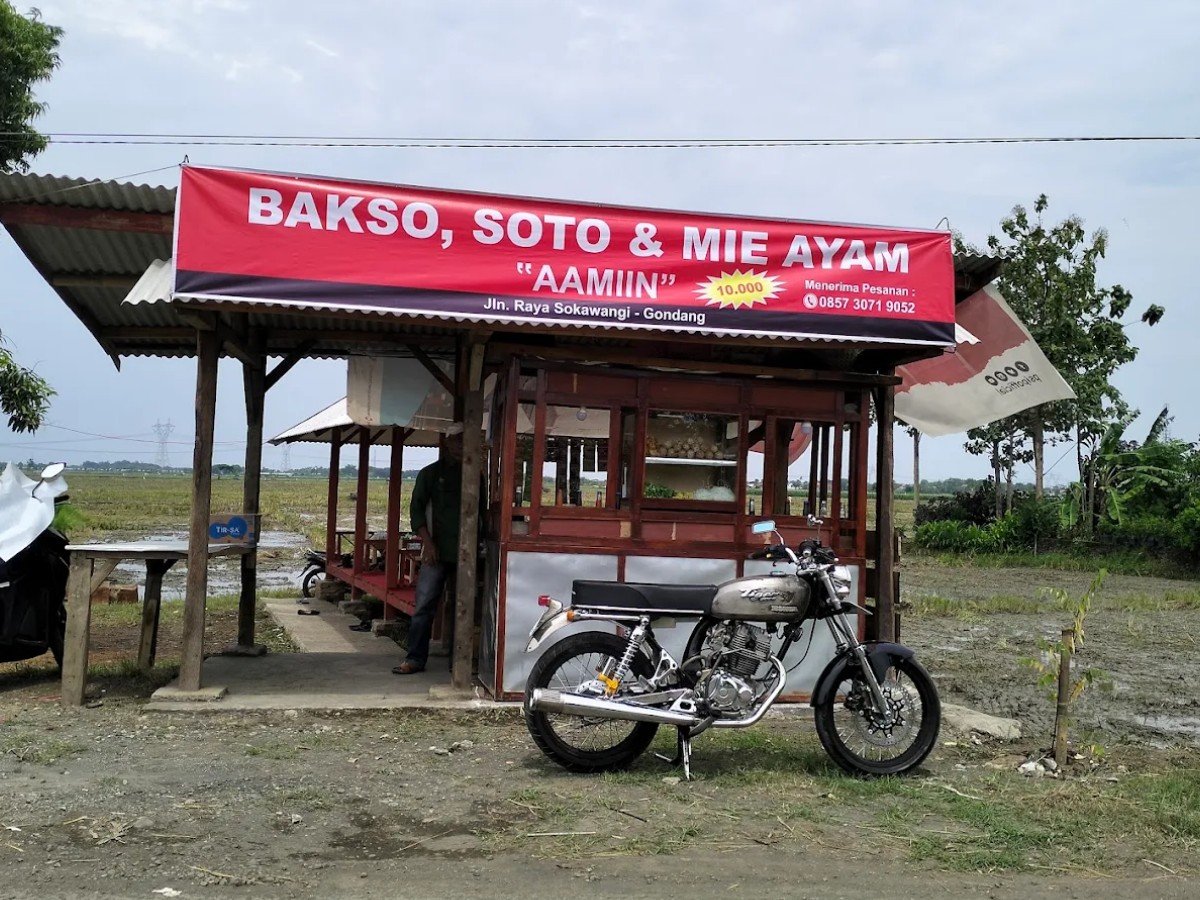 Mie ayam bakso dan soto AAMIIN di Desa Sokawangi, Kecamatan Taman, Pemalang